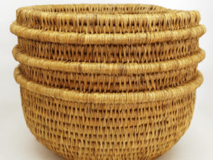 panier en fibre naturelle tressée main