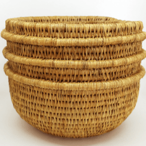 panier en fibre naturelle tressée main