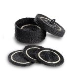 set de 6 dessous de verre et boîte ronds en fibre naturelle