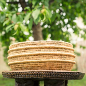 panier Gogo pot rond tissé main en fibre naturelle