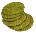 Set de 6 dessous de verre ronds en fibre naturelle