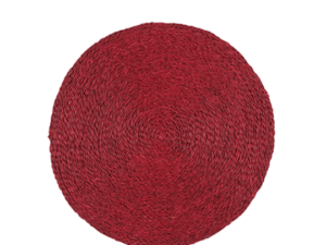 Set de table en fibre naturelle tressée fait main couleur bordeaux