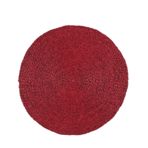 Set de table en fibre naturelle tressée fait main couleur bordeaux