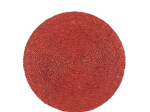 Set de table rond mandarine en fibre naturelle tressée fait main