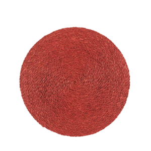 Set de table rond mandarine en fibre naturelle tressée fait main