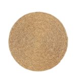 Tapis rond en fibre naturelle tressée