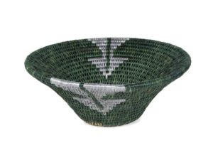 panière ronde en fibre naturelle tressée main