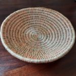 Panière ronde en fibre naturelle faite main