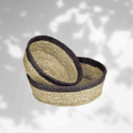 panière ronde tressée main