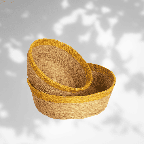 panière ronde tressée main