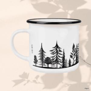 mug en céramique Forêt avec un motif de forêt