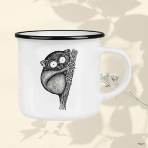 mug en céramique Le veilleur, petit primate dessiné