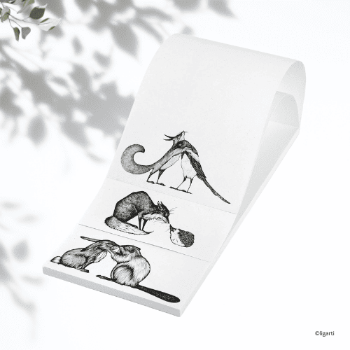 bloc-notes recyclé avec dessins d'animaux