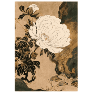 Impression d'art vintage pivoines chinoises